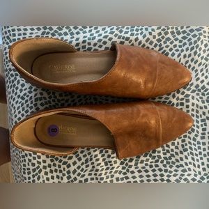 Faux tan leather boots